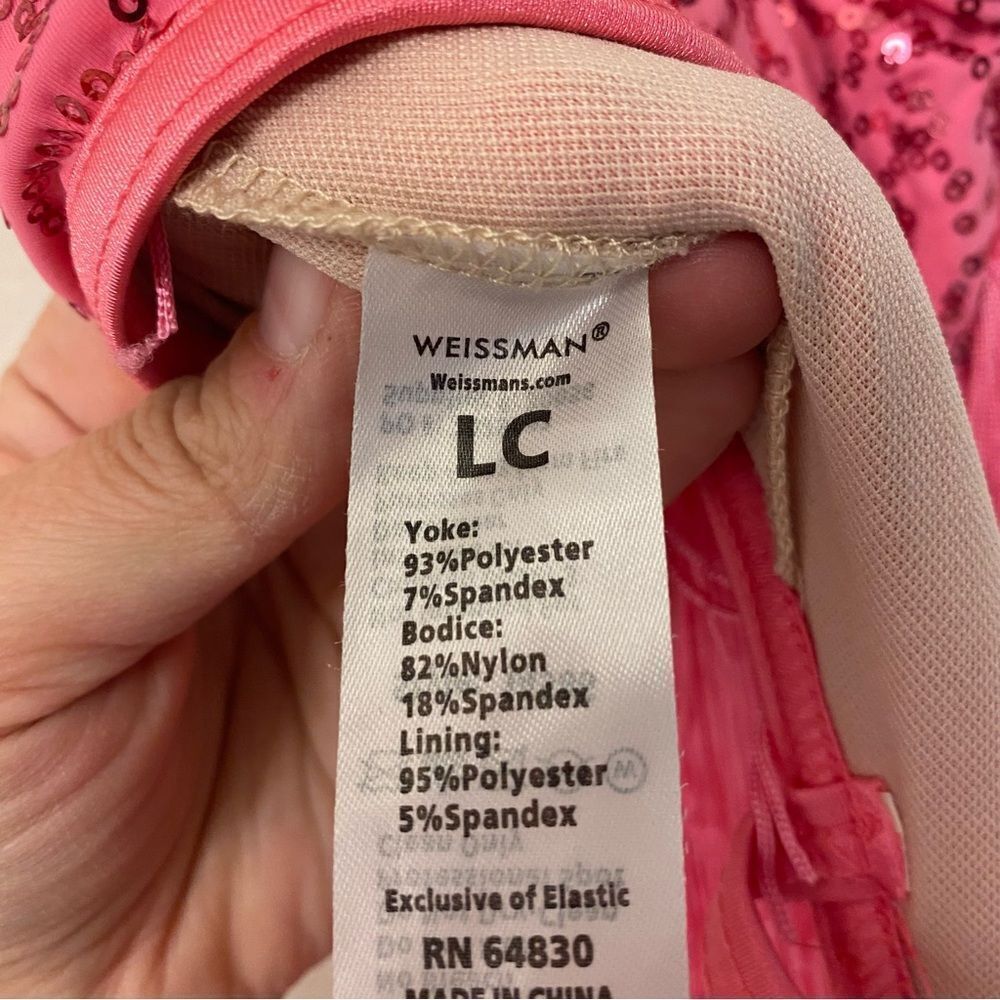 Weissman dance costume pink fringe pant suit Nobody Supposed To Be Here 14586 LC - Picture 10 of 13